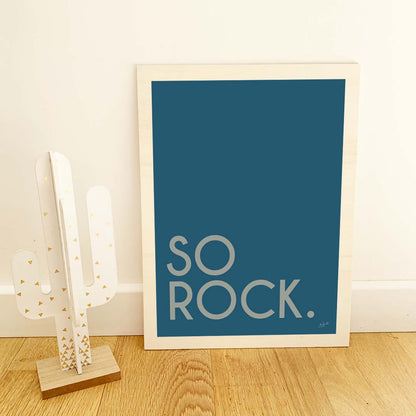 Affiche So Rock avec typographie minimaliste pour décoration murale contemporaine