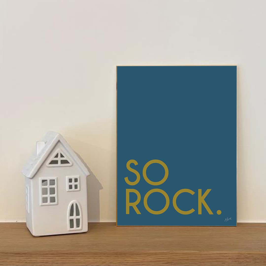 Affiche So Rock avec typographie minimaliste pour décoration murale contemporaine