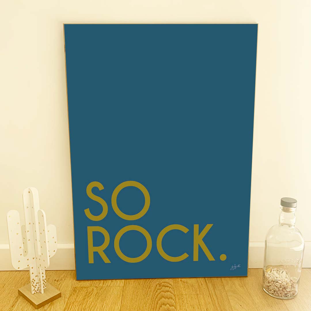 Affiche So Rock avec typographie minimaliste pour décoration murale contemporaine