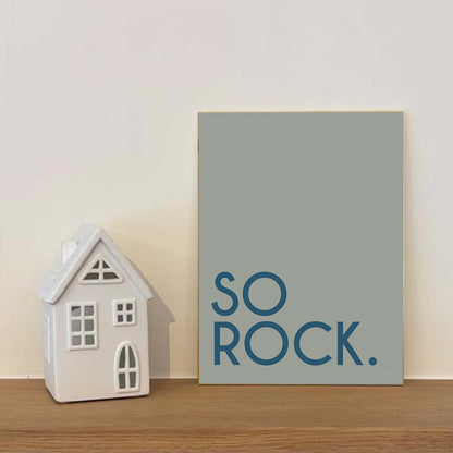 Affiche So Rock avec typographie minimaliste pour décoration murale contemporaine