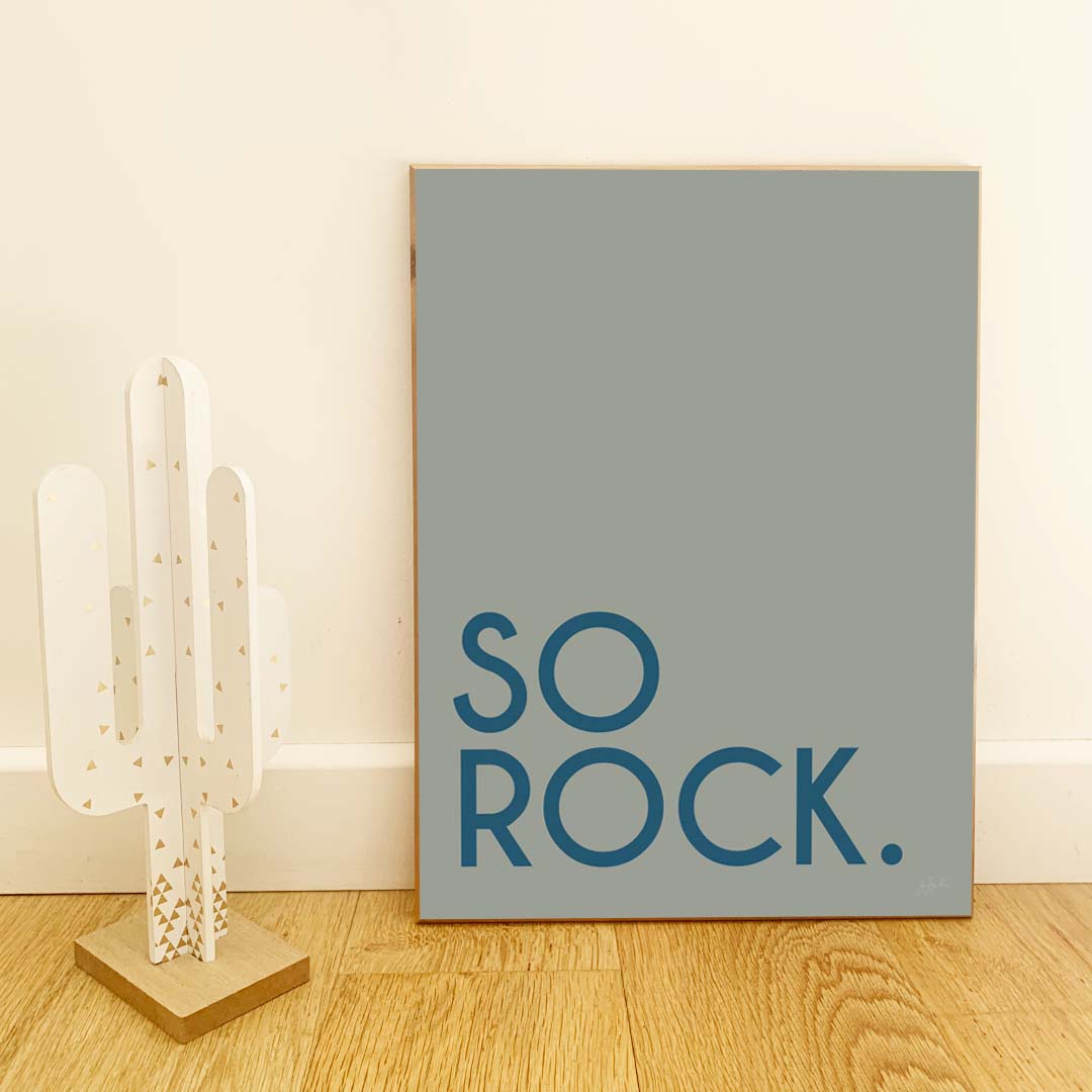 Affiche So Rock avec typographie minimaliste pour décoration murale contemporaine