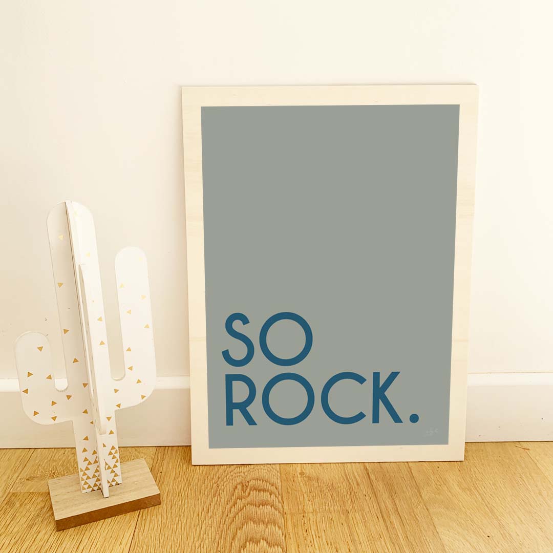Affiche So Rock avec typographie minimaliste pour décoration murale contemporaine