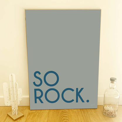 Affiche So Rock avec typographie minimaliste pour décoration murale contemporaine