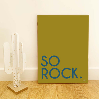 Affiche So Rock avec typographie minimaliste pour décoration murale contemporaine