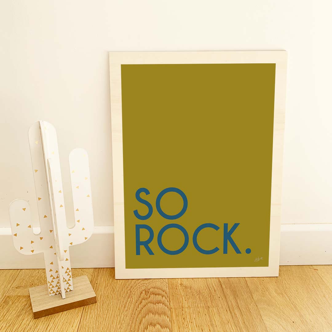 Affiche So Rock avec typographie minimaliste pour décoration murale contemporaine