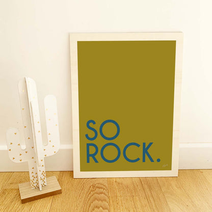 Affiche So Rock avec typographie minimaliste pour décoration murale contemporaine