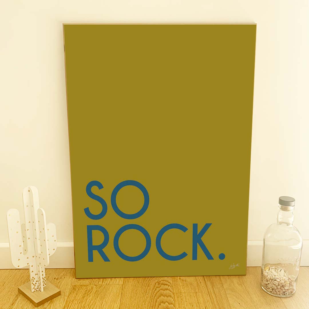 Affiche So Rock avec typographie minimaliste pour décoration murale contemporaine