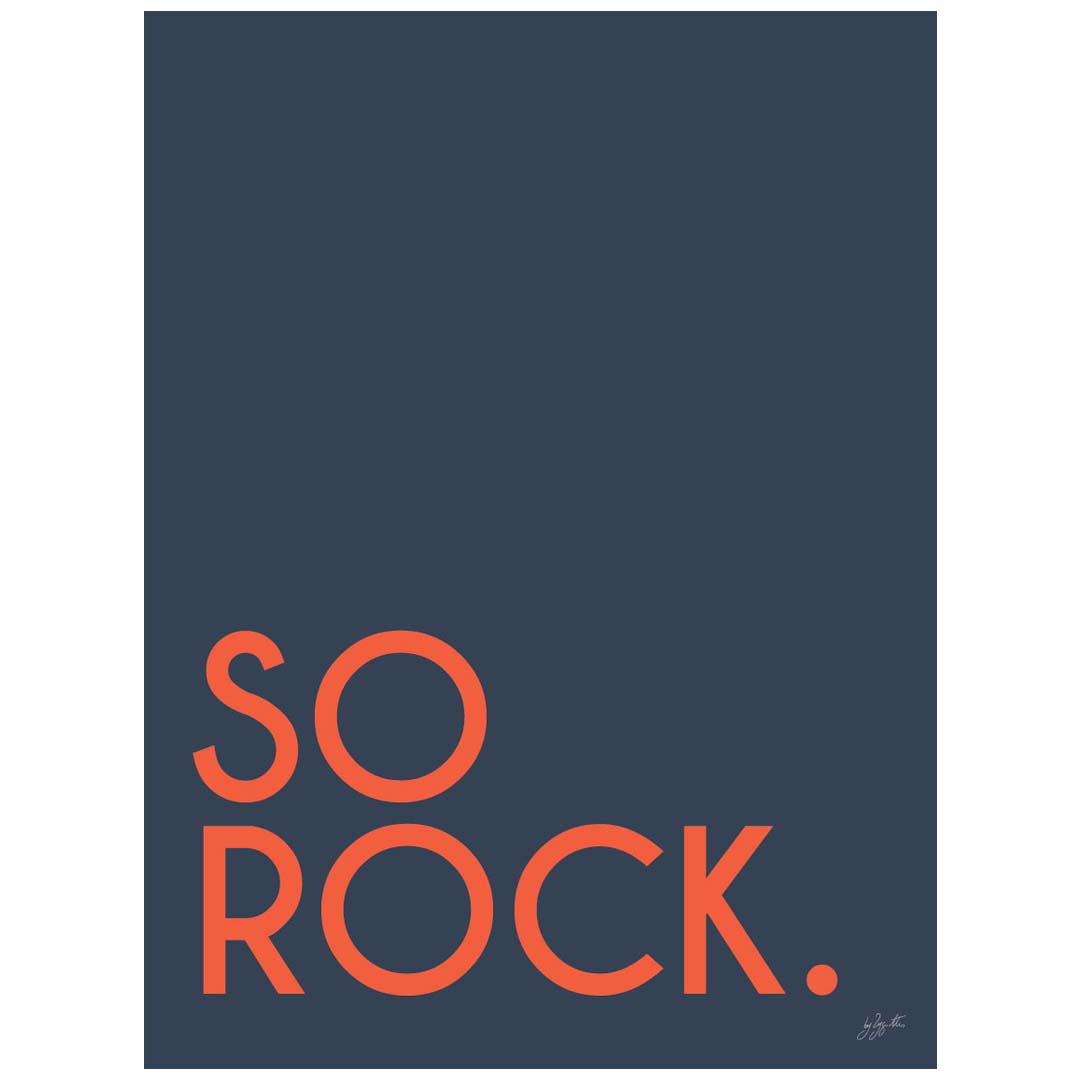 Affiche So Rock avec typographie minimaliste pour décoration murale contemporaine