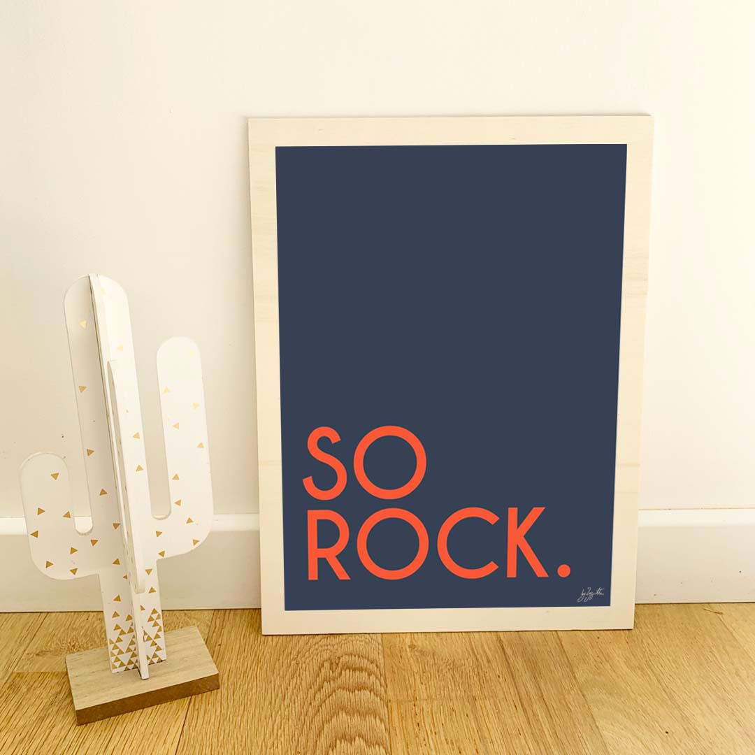 Affiche So Rock avec typographie minimaliste pour décoration murale contemporaine
