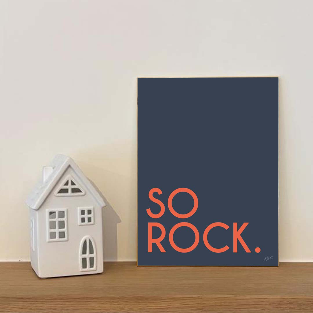 Affiche So Rock avec typographie minimaliste pour décoration murale contemporaine