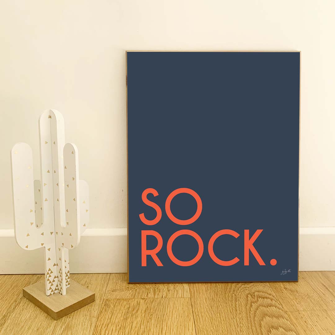 Affiche So Rock avec typographie minimaliste pour décoration murale contemporaine