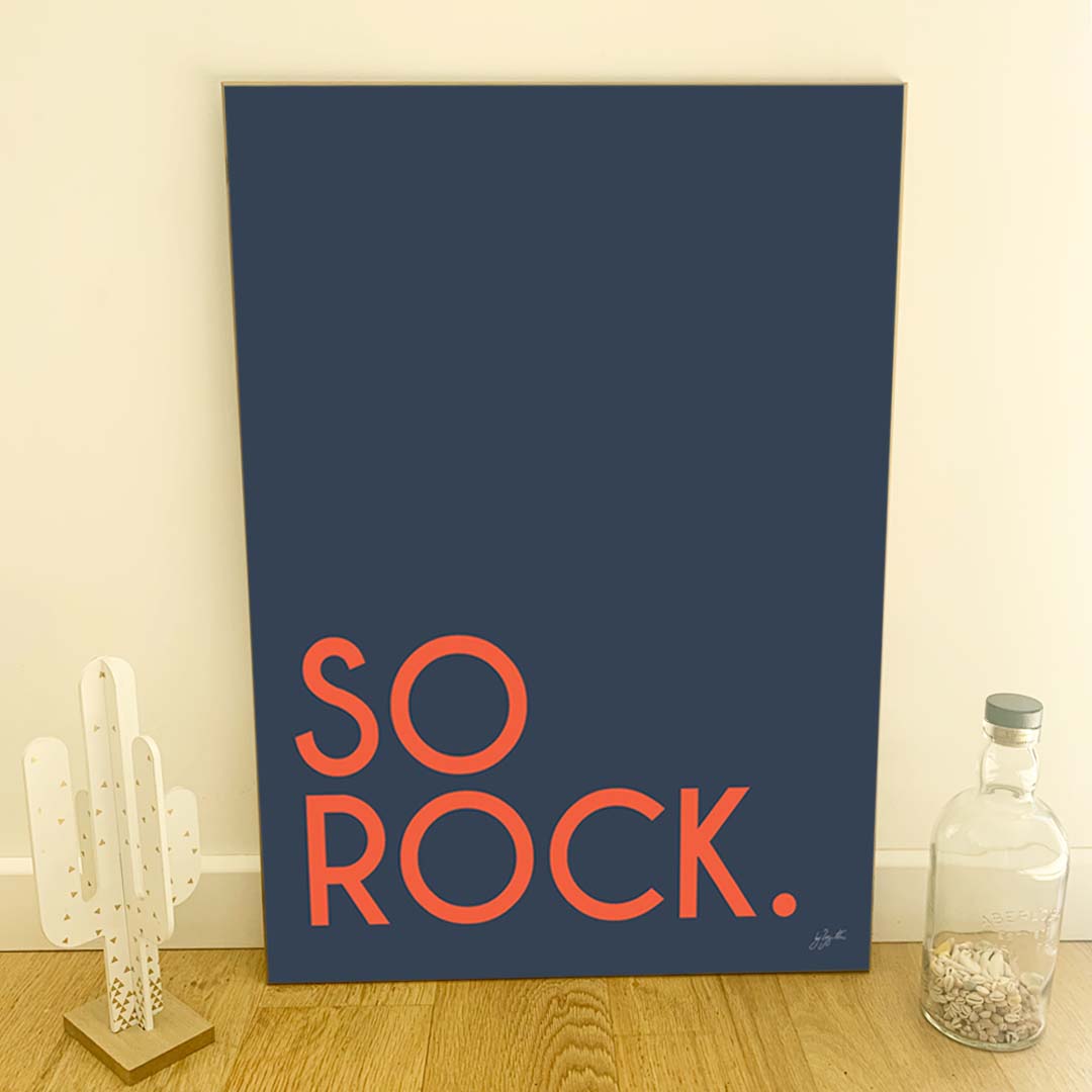 Affiche So Rock avec typographie minimaliste pour décoration murale contemporaine