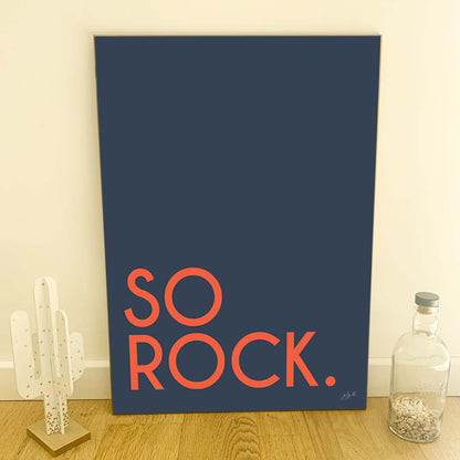 Affiche So Rock avec typographie minimaliste pour décoration murale contemporaine