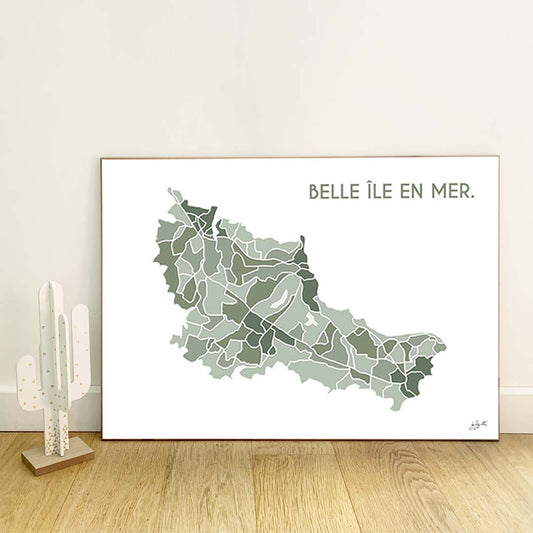 Affiche en bois sur l'île de Belle-Île-en-Mer