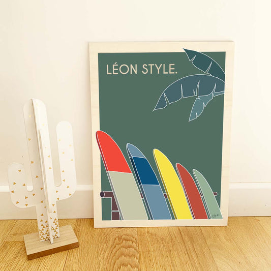 Surf Style. vert personnalisé - bois brut
