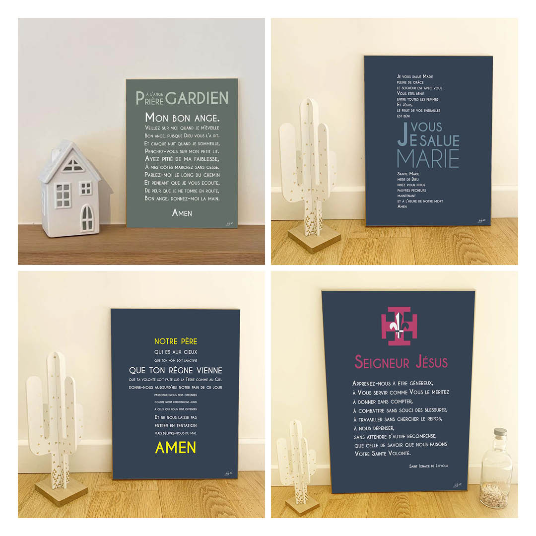 Cadeau Catholique Original | Affiche en Bois Prière Personnalisée – Byzygottes