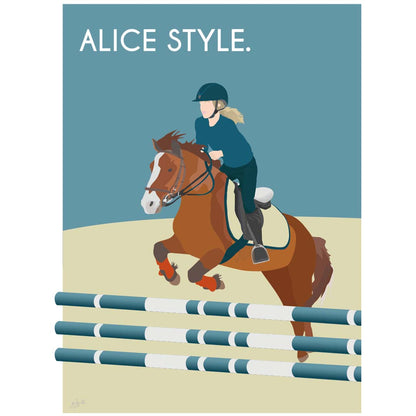 riding style. bleu personnalisé - bois brut