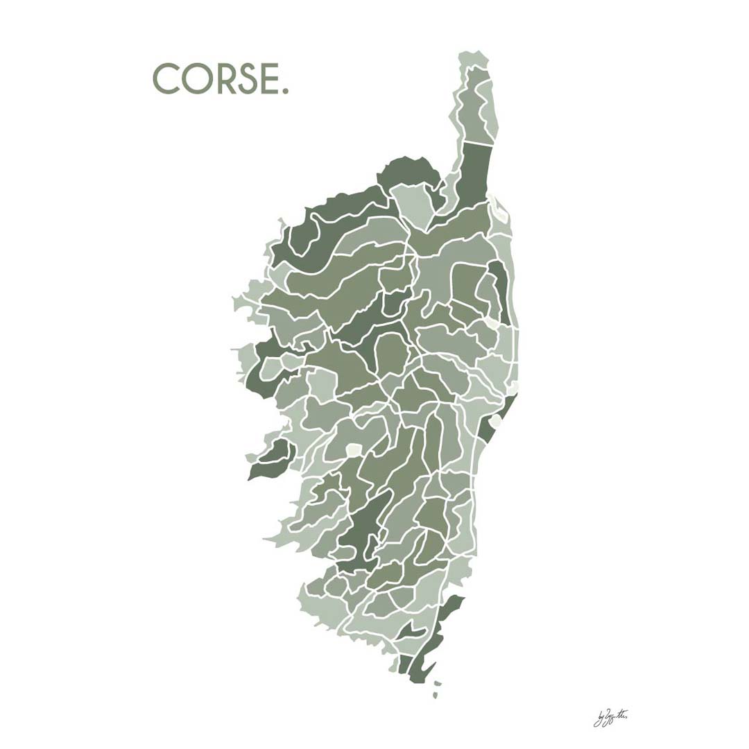Affiche en bois brut sur la Corse