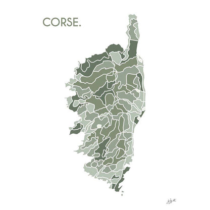 Affiche en bois brut sur la Corse