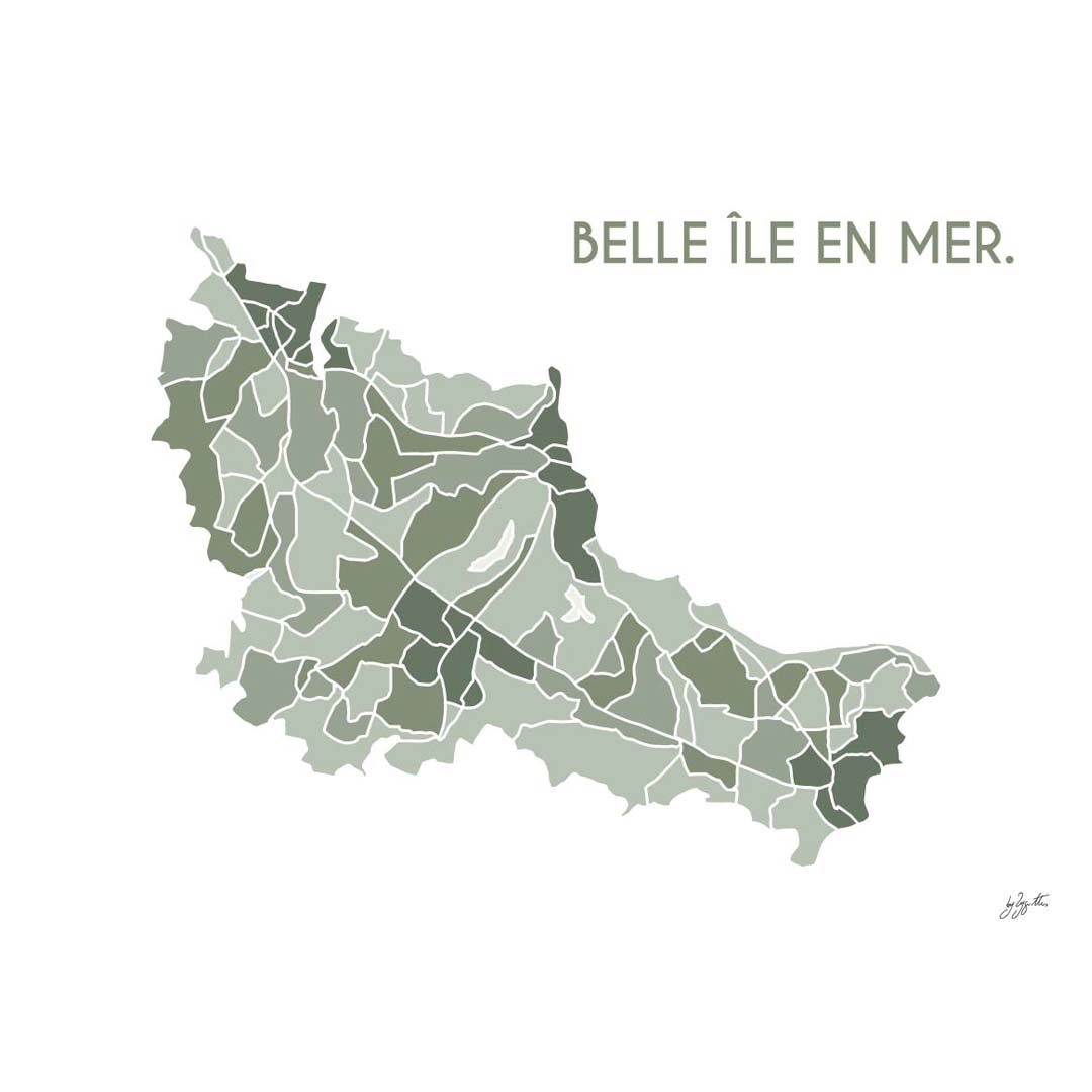 Affiche en bois brut sur l'île de Belle-Île-en-Mer