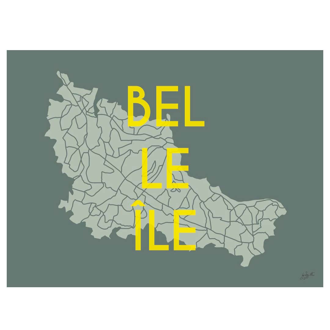 Affiche en bois sur l'île de Belle-Île-en-Mer