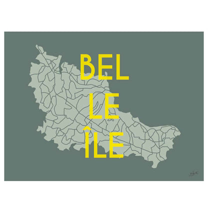 Affiche en bois sur l'île de Belle-Île-en-Mer