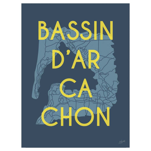 Affiche en bois et poster sur le Bassin d'Arcachon