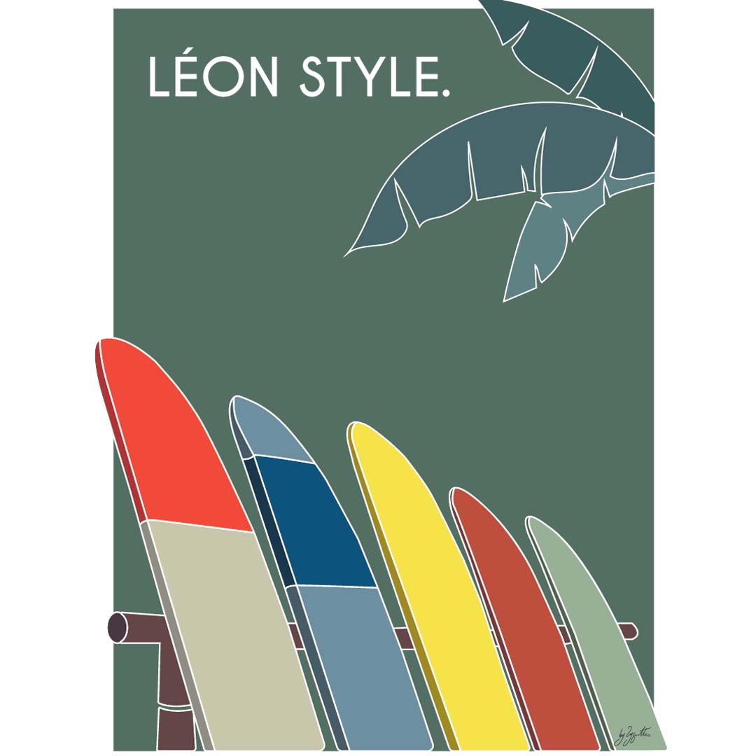 Surf Style. vert personnalisé - bois brut