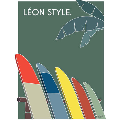 Surf Style. vert personnalisé - bois brut