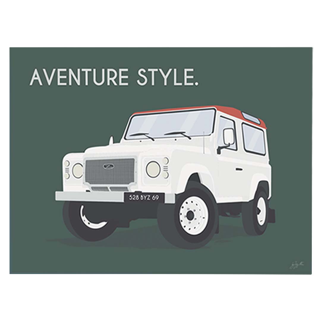 Affiche en bois brut Defender