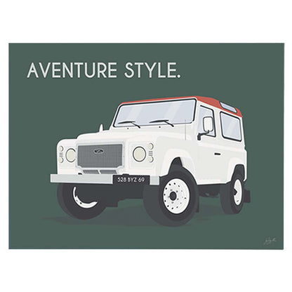 Affiche en bois brut Defender