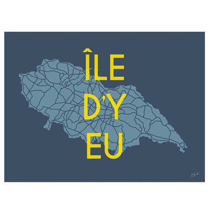 Affiche en bois brut sur l'Île d’Yeu