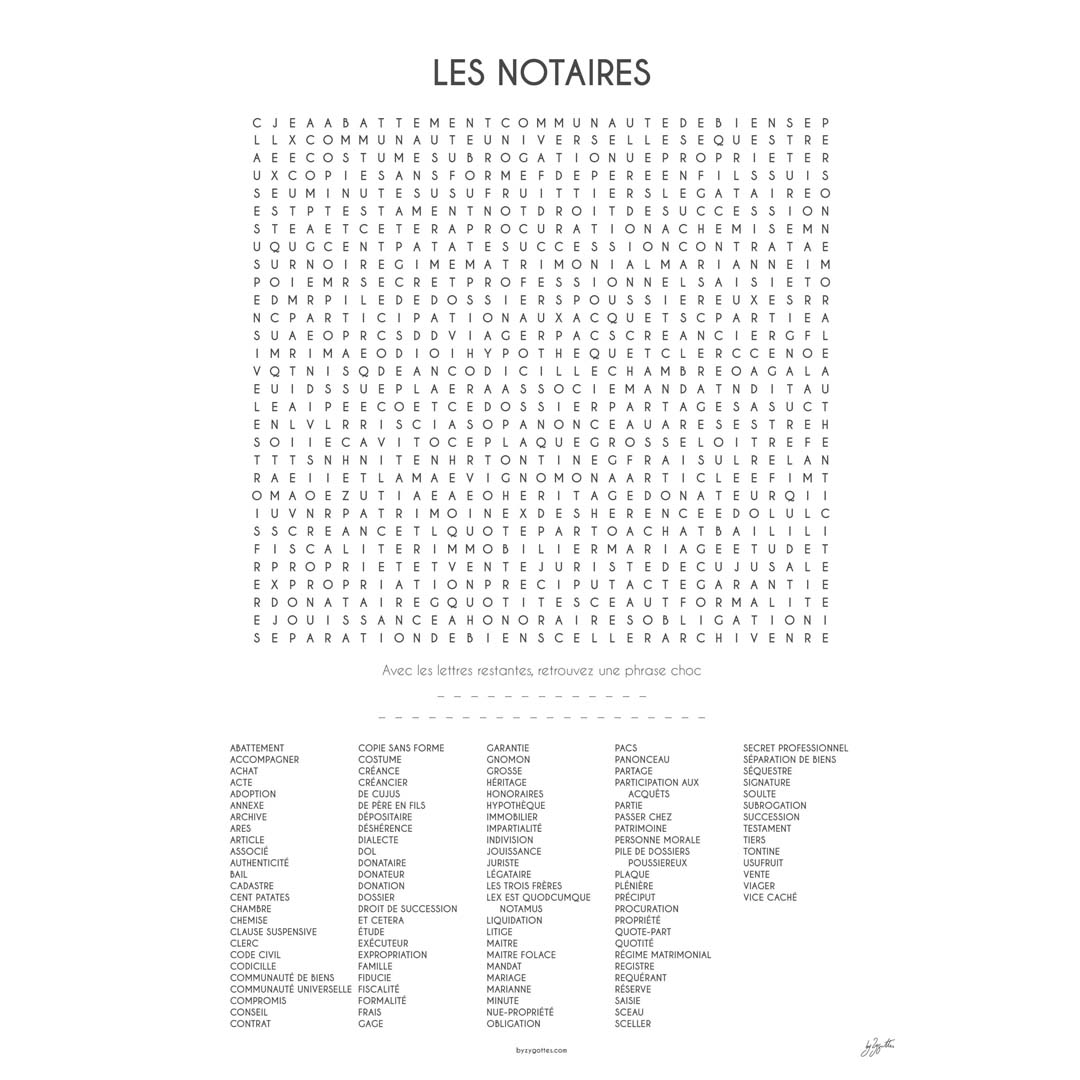 LES NOTAIRES 70x100 cm