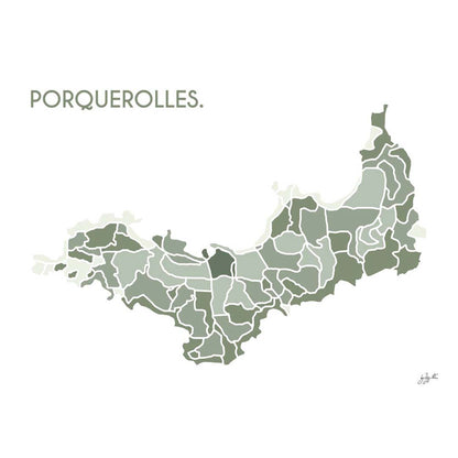 Affiche en bois brut sur l'île de Porquerolles