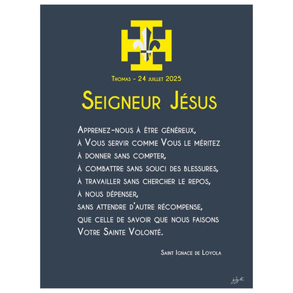 Affiche en bois Prière scoute SUF - personnalisée