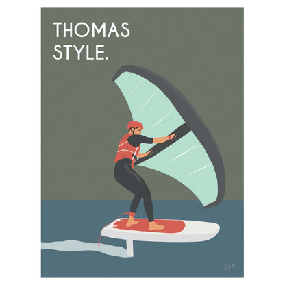 Wing Foil style. personnalisé - bois