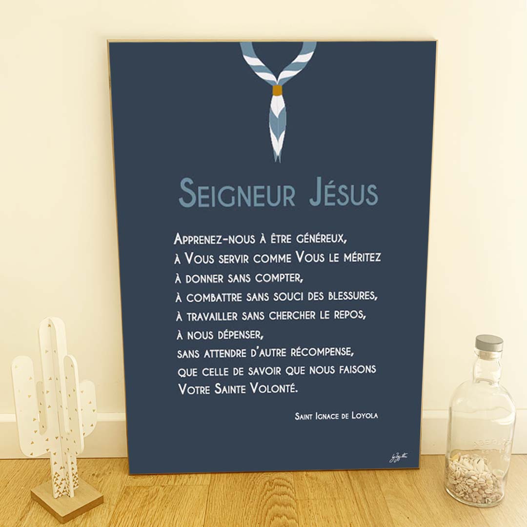 Affiche en bois Prières Scoute
