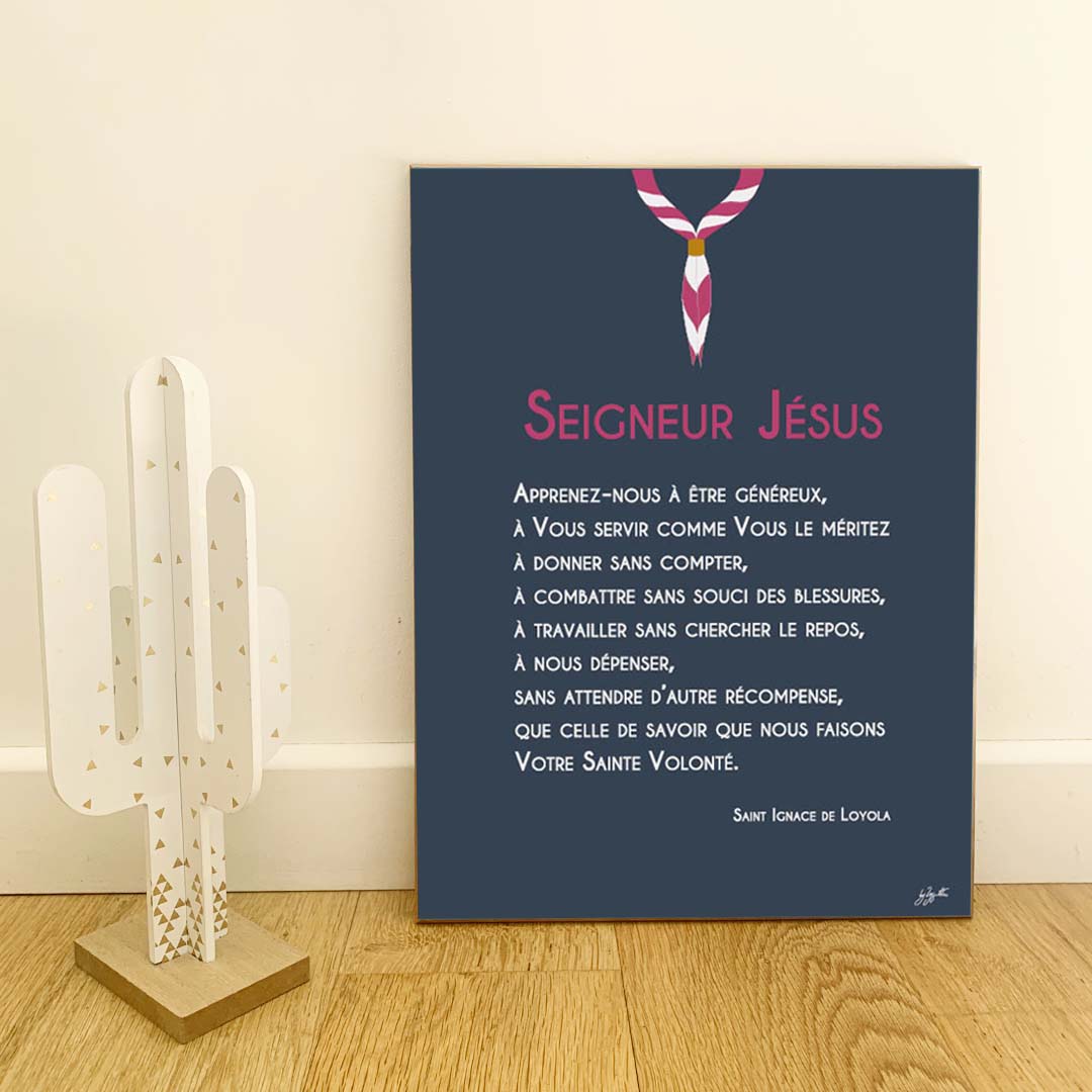 Affiche en bois Prières Scoute