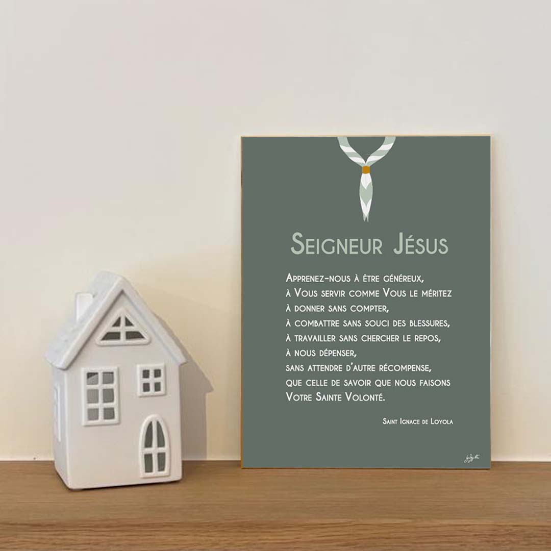 Affiche en bois Prières Scoute