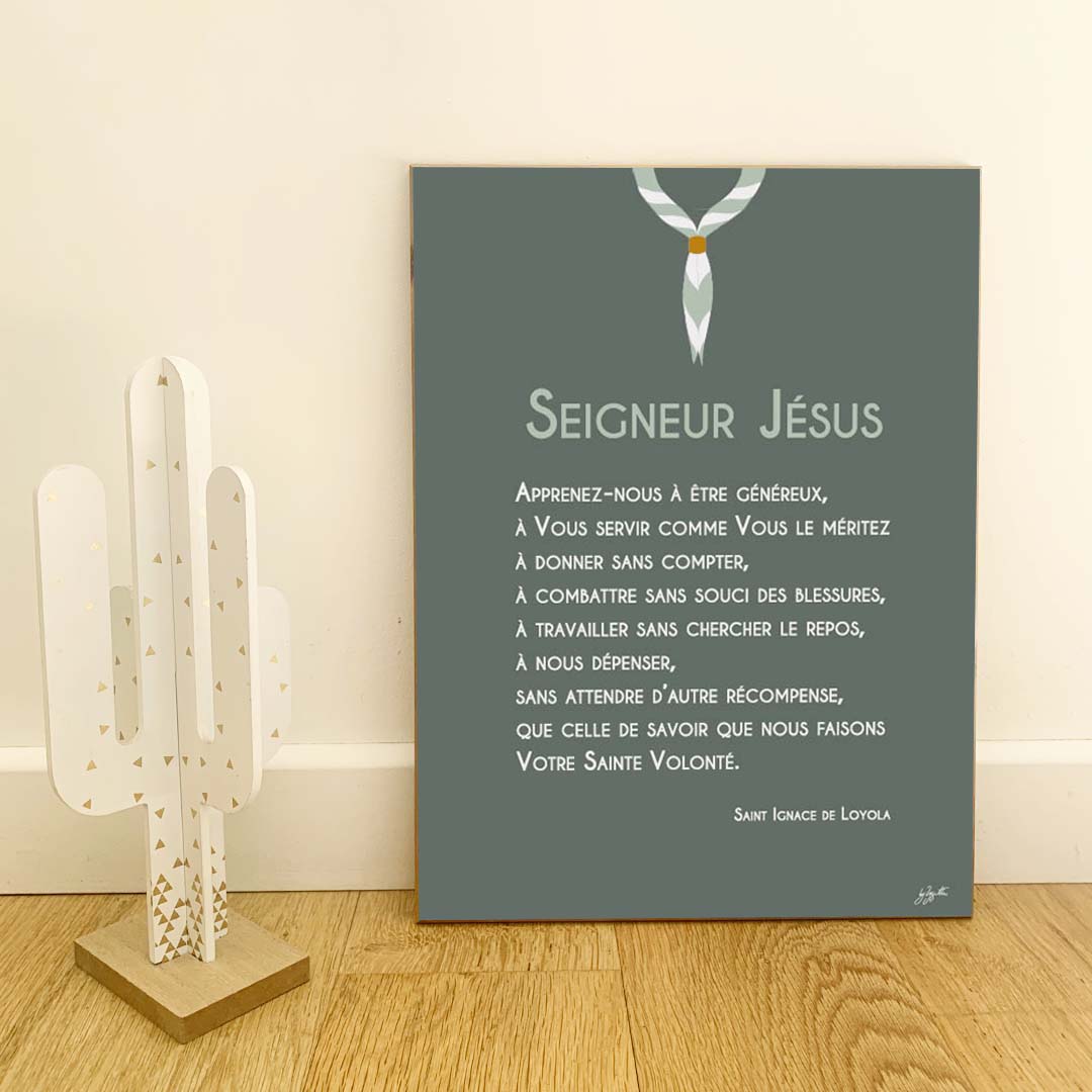 Affiche en bois Prières Scoute