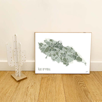 Affiche en bois sur l'Île d’Yeu