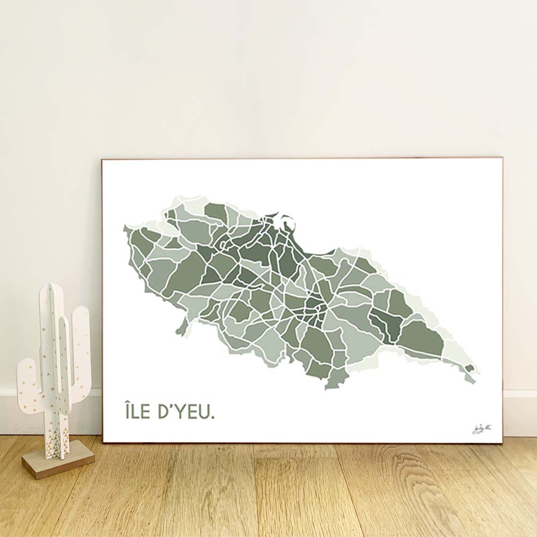 Affiche en bois sur l'Île d’Yeu