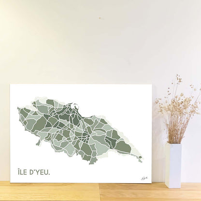 Affiche en bois sur l'Île d’Yeu
