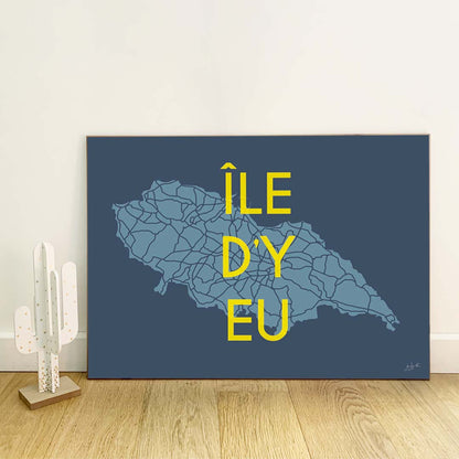 Affiche en bois sur l'Île d’Yeu