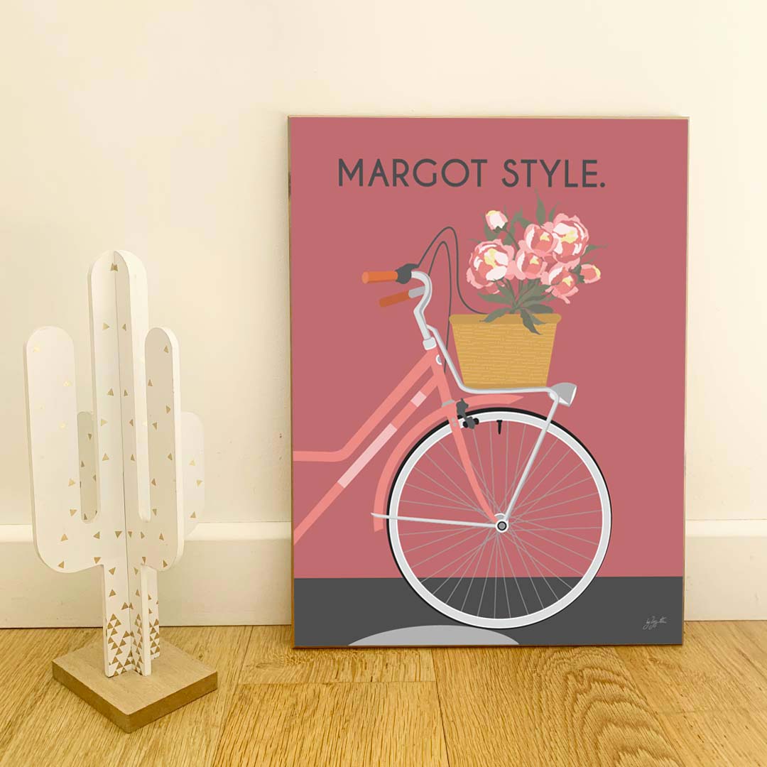 bike style. pink personnalisé - Laminé