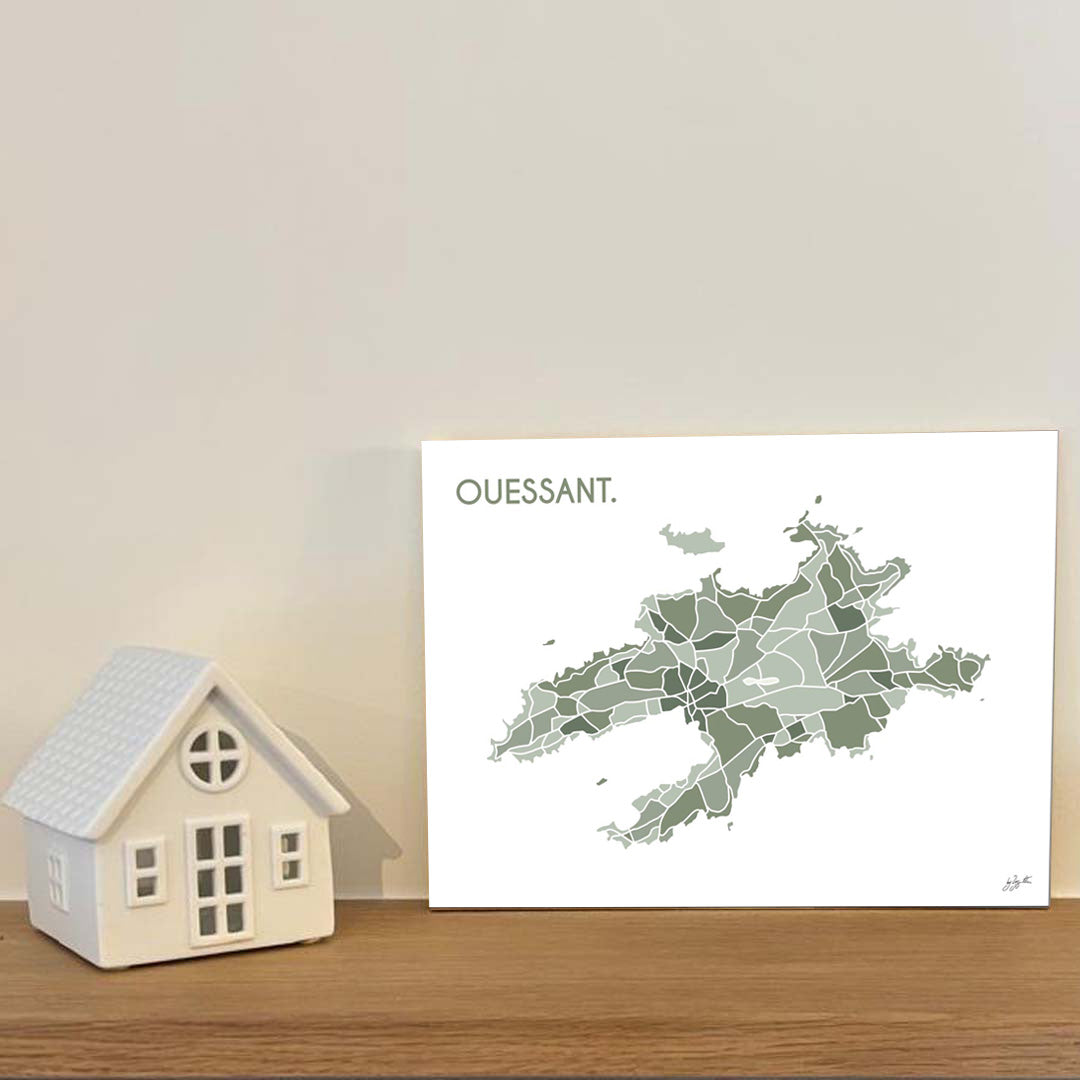 Affiche en bois sur l'île d'Ouessant