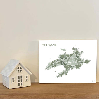 Affiche en bois sur l'île d'Ouessant
