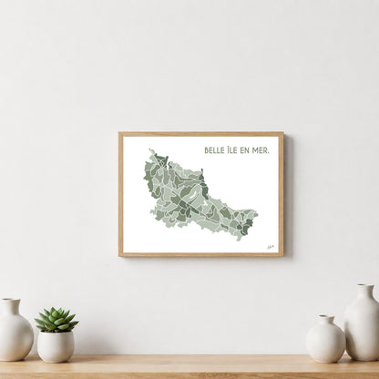 Poster Belle-Île Bretagne – décoration murale inspirée des paysages marins et de l’océan Atlantique.