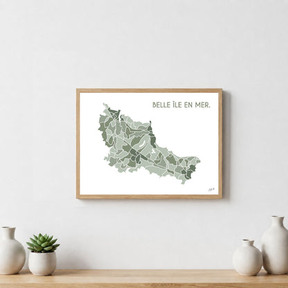 Poster Belle-Île Bretagne – décoration murale inspirée des paysages marins et de l’océan Atlantique.
