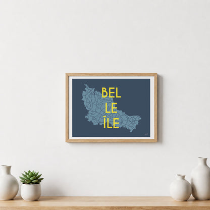 Poster Belle-Île Bretagne – décoration murale inspirée des paysages marins et de l’océan Atlantique.